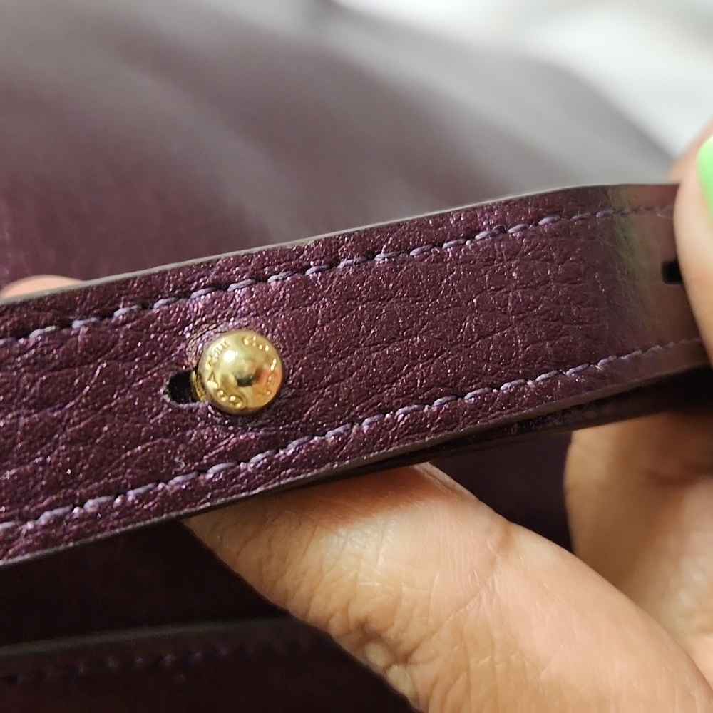 Coach Derby Purple Metallic Leather Backpack - Picture 11 of 16